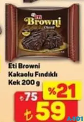 ETİ BROWNİ KAKAOLU FINDIKLI KEK 200 G ETİ BROWNİ KAKAOLU FINDIKLI KEK 200 G